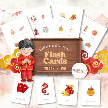 Preview of LUNAR NEW YEAR Flash Cards | Montessori Inspired Resource | Asian Culture