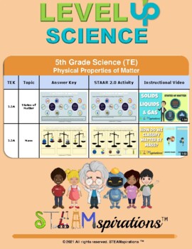 Preview of LVL Up! Science: 5th Grade Physical Properties of Matter FREEBIE!