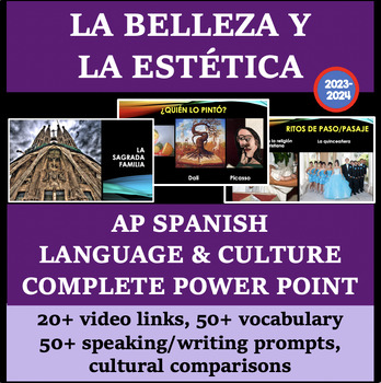 Preview of La Belleza y La Estética AP Spanish Language & Culture COMPLETE PowerPoint