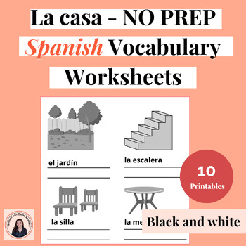Preview of La Casa House - Spanish Vocabulary Activities and Worksheets - NO PREP