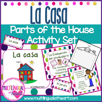 Preview of La Casa ~ Labeling Parts of House Activity Set in Spanish  ~ Classroom/Digital