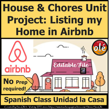 Preview of La Casa Spanish House & Chores Unit Project Advertising My House to Rent it