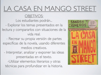 Preview of La Casa en Mango Street Complete 6-8 week Unit