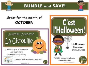 Preview of La Citrouille et C'est l'Halloween - BUNDLE (French: Pumpkins and Halloween)