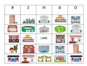 worksheets vocabulary spanish 1 by Vocabulary The Meg City in â€“ Bingo Ciudad Spanish La