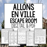 Allons en Ville French Escape Room for city and places vocabulary