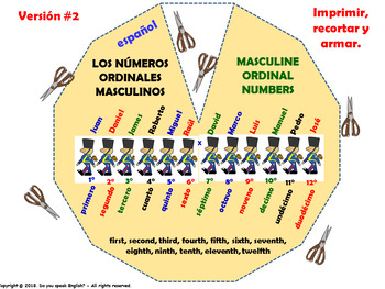 Los Numeros Ordinales Del 1 Al 10 By Magicalspanish Tpt