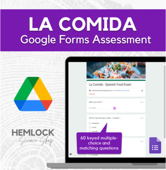 Preview of La Comida - Basic Spanish Foods Exam | Google Forms