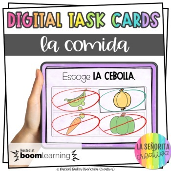 Preview of La Comida Digital Task Card Activity | BOOM Cards | Food