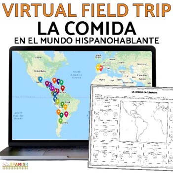 Preview of La Comida Food in Spanish Speaking Countries Activity Virtual Field Trip Lesson