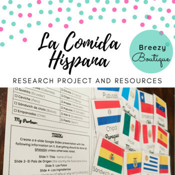 Preview of La Comida Hispana / Hispanic Foods Research Project
