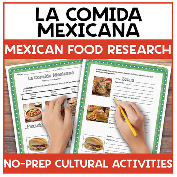 Preview of La Comida Mexicana Mexican Food Research | Sub Plans Spanish Project | Busy Work