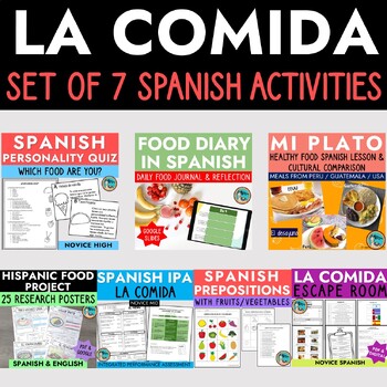 Preview of La Comida Spanish Activities Bundle