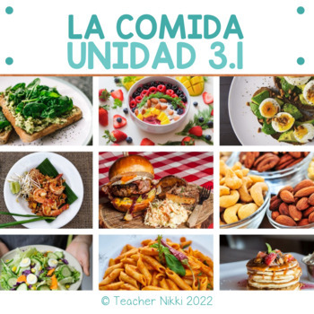 Preview of La Comida Unit 3.1 - Spanish Food Unit - Estar + Prepositions Google Bundle