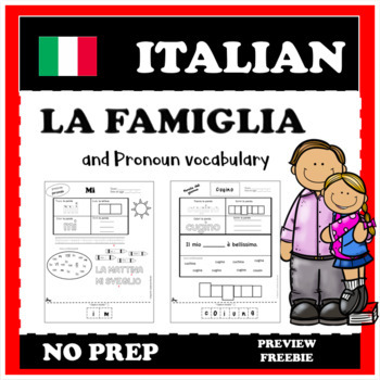 Preview of La Famiglia : Italian Family Vocabulary and Pronouns
