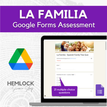 Preview of La Familia - Family Members Quiz Spanish | Google Forms
