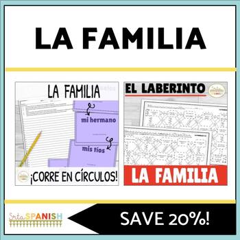 Preview of La Familia Family Members in Spanish Vocabulary Review Game and Worksheet Bundle