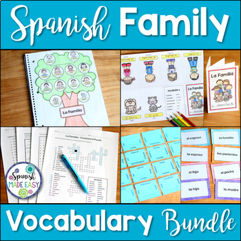 Preview of La Familia Spanish Family Vocabulary Bundle