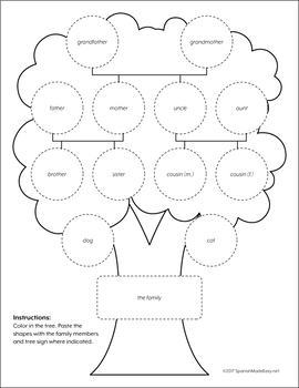 Mi Familia: Spanish Family Tree Interactive Notebook Page by