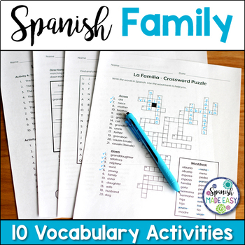 Preview of La Familia (The Family) Spanish Vocabulary Activities