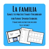 La Familia Vocabulary Games Pack for Novice Spanish Learne