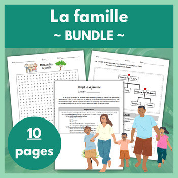 La Famille Beginner French Bundle - Project & Worksheets by Oui for French