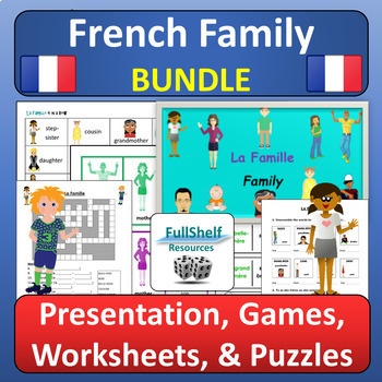 Preview of La Famille French Family Unit Activities in French BUNDLE FSL