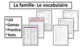 La Famille- Vocabulary- List and Practice Activities- AP French