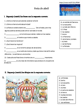 Preview of La Feria de abril - Video worksheet