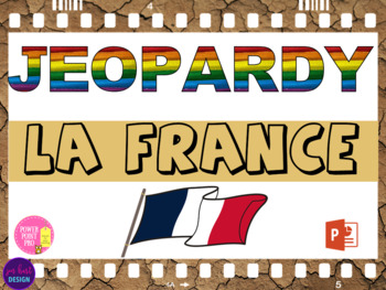 Preview of La France-histoire, geo, repas, gouvernement Jeopardy Quiz Trivia PowerPoint