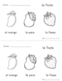 La Fruta | Fruit Worksheets in Spanish (Toddler-Elementary)