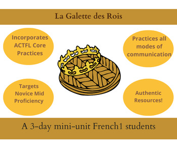 Preview of La Galette des Rois: A 3-day mini-unit for French 1 students
