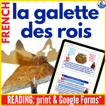 Preview of La Galette des Rois French Culture Reading Passages Printable & Google Forms™