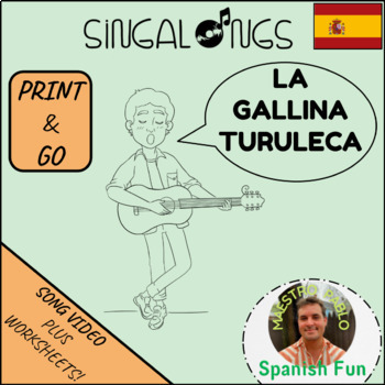 Preview of La Gallina Turuleca / Sing Along Video Song and Worksheets