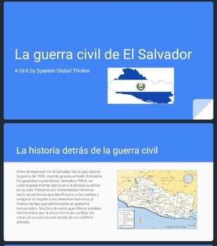 Preview of La Guerra civil de El Salvador. A unit for Spanish classes, all levels.
