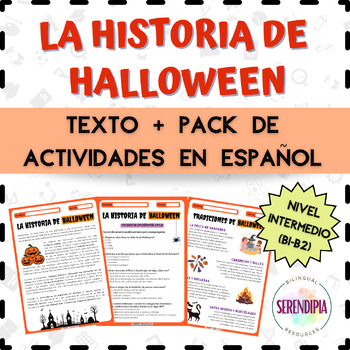 Preview of La Historia de Halloween | TEXTO (NO FICCIÓN) + PACK DE ACTIVIDADES |Spanish ELE