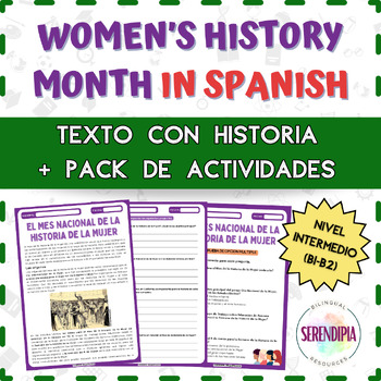 Preview of La Historia del Women's History Month || TEXTO+ACTIVIDADES || Spanish