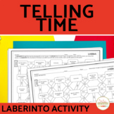 La Hora Telling Time Spanish Maze Practice Activity with D