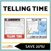 La Hora Telling Time in Spanish Mini Review Game Bundle