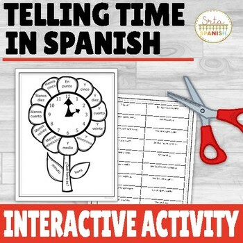 Preview of La Hora Telling Time in Spanish Printable Interactive Notebook Activity