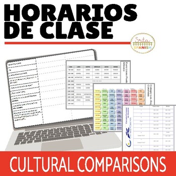 Preview of La Hora Telling Time in Spanish School Schedules Comparisons Spanish 1 Review