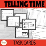 La Hora Telling Time in Spanish Task Cards Practice Activities
