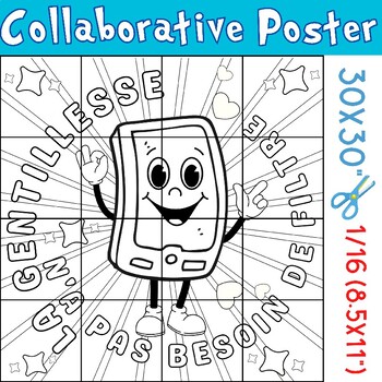 Preview of French Kindness Collaborative Poster - LA GENTILESSE N'A PAS BESOIN DE FILTRE