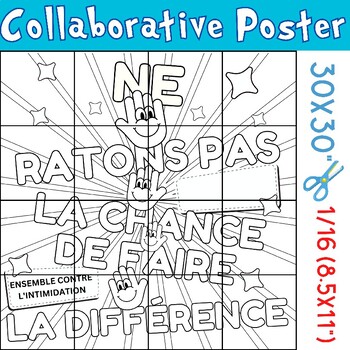 Preview of FRENCH kindness - anti-bullying- NE RATONS PAS LA CHANCE ED FAIRE LA DIFFERENCE