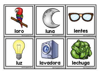 La Le Li Lo Lu Picture Cards In Spanish Tarjetas Fichas Con Fotos
