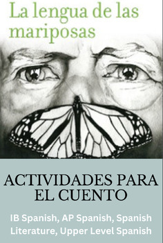 Preview of La Lengua de las Mariposas- Actividades para el Cuento. Story Activities SPANISH