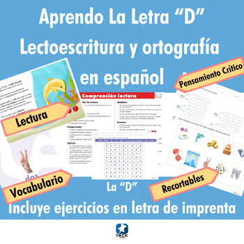 Preview of La Letra “D” Lectoescritura y ortografía  en español - Spanish Letter D