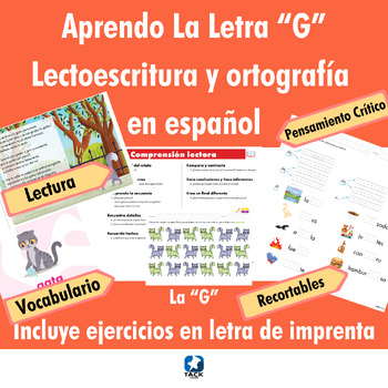 Preview of La Letra “G” Lectoescritura y ortografía  en español - Spanish Letter G