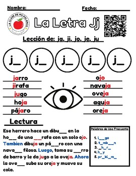 La Letra Jj: ja, je, ji, jo, ju by La Clase de MsPolanco | TPT