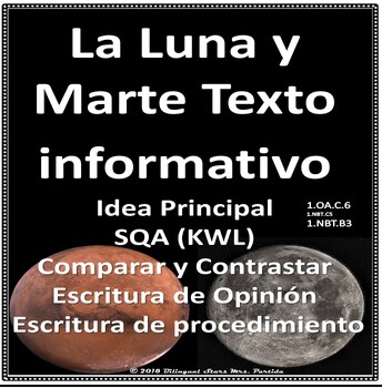 Preview of La Luna y Marte  SPANISH ACTIVITIES The Moon - Mars Informational Text